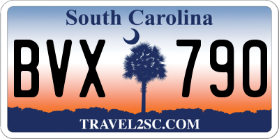SC license plate BVX790