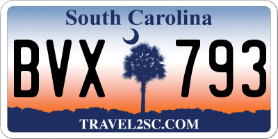 SC license plate BVX793