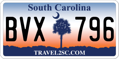 SC license plate BVX796