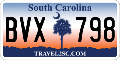 SC license plate BVX798