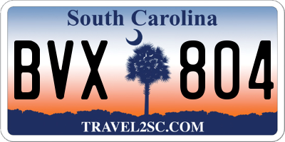 SC license plate BVX804