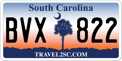 SC license plate BVX822