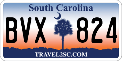 SC license plate BVX824