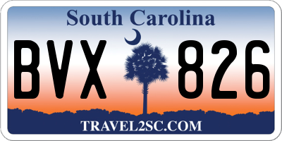 SC license plate BVX826