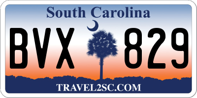 SC license plate BVX829