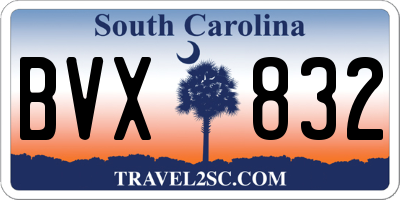 SC license plate BVX832