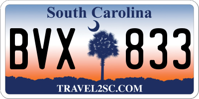 SC license plate BVX833