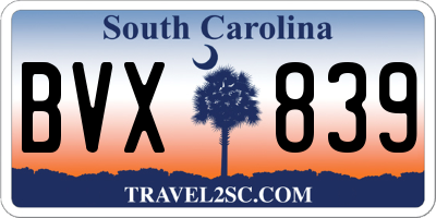 SC license plate BVX839