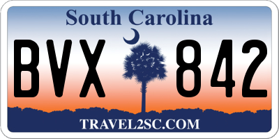 SC license plate BVX842