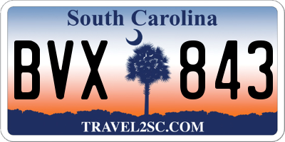 SC license plate BVX843