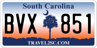 SC license plate BVX851