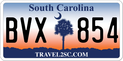SC license plate BVX854