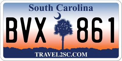 SC license plate BVX861