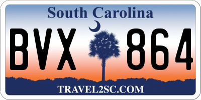 SC license plate BVX864