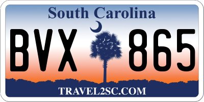SC license plate BVX865