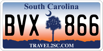 SC license plate BVX866