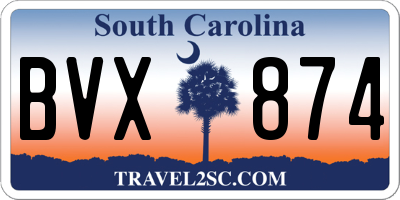 SC license plate BVX874