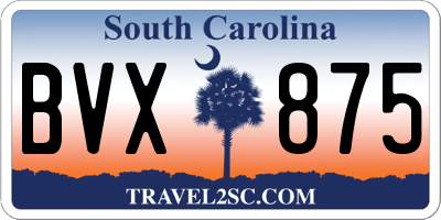 SC license plate BVX875