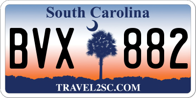 SC license plate BVX882