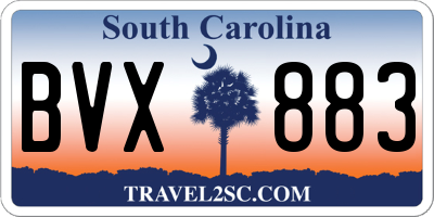 SC license plate BVX883