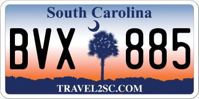 SC license plate BVX885
