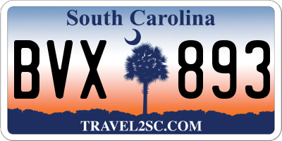SC license plate BVX893