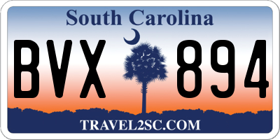 SC license plate BVX894