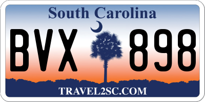 SC license plate BVX898