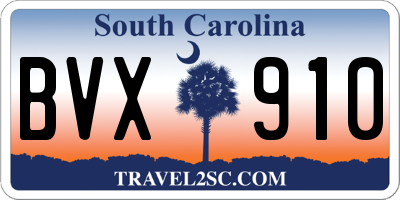 SC license plate BVX910