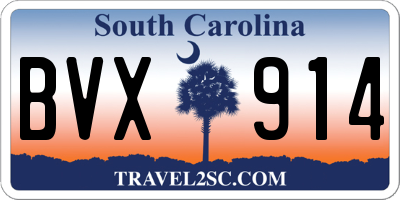 SC license plate BVX914