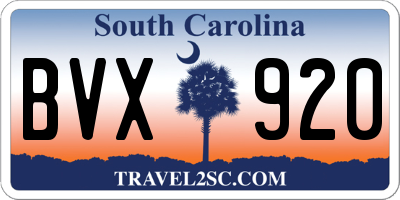 SC license plate BVX920