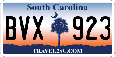 SC license plate BVX923