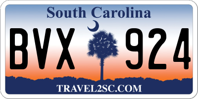 SC license plate BVX924