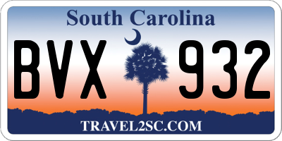 SC license plate BVX932