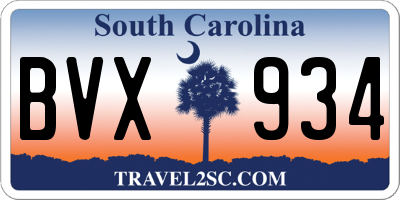 SC license plate BVX934