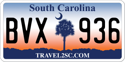 SC license plate BVX936