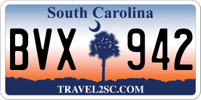 SC license plate BVX942
