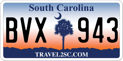 SC license plate BVX943
