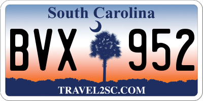 SC license plate BVX952