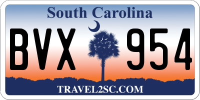 SC license plate BVX954