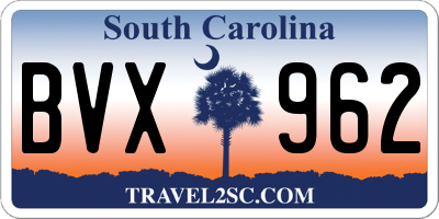 SC license plate BVX962