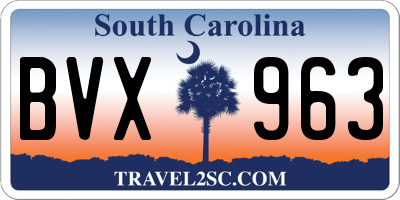 SC license plate BVX963