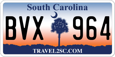 SC license plate BVX964