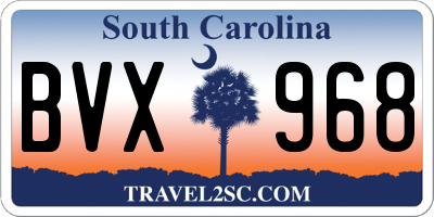 SC license plate BVX968