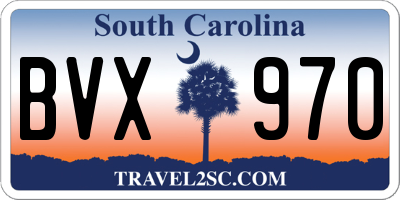 SC license plate BVX970