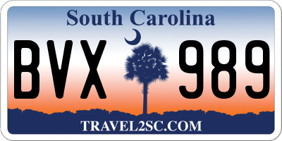 SC license plate BVX989