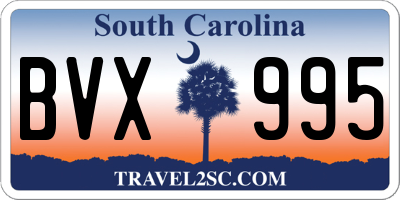 SC license plate BVX995