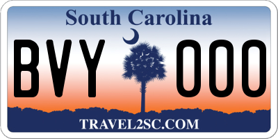 SC license plate BVY000