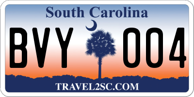 SC license plate BVY004