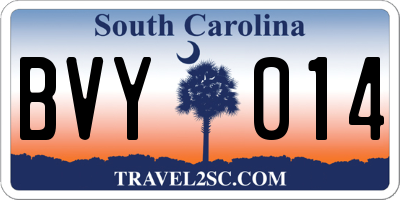 SC license plate BVY014